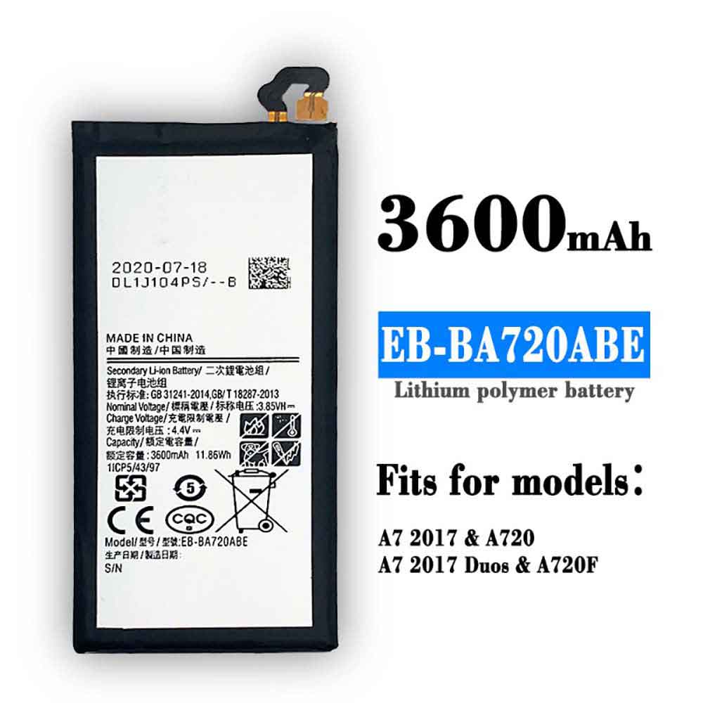 Batería para Notebook-3ICP6/63/samsung-EB-BA720ABE